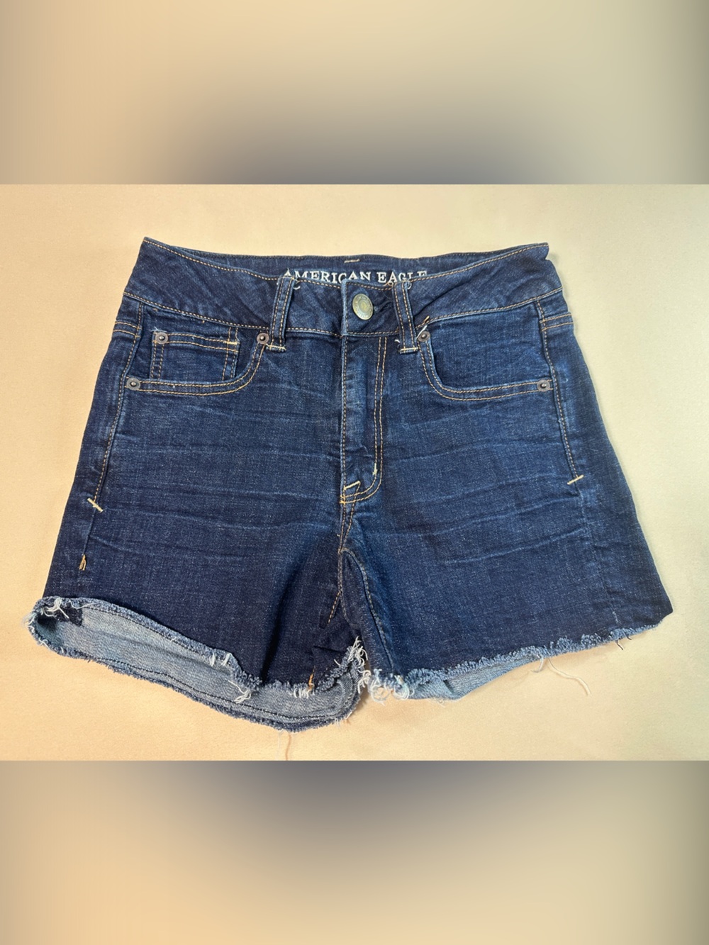 American Eagle Outfitters AE Jean Shorts Size 2 Blue Denim Cutoff Denim